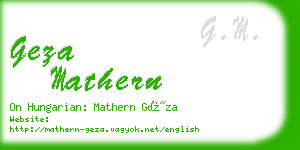 geza mathern business card